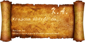Krajcsa Alfréda névjegykártya